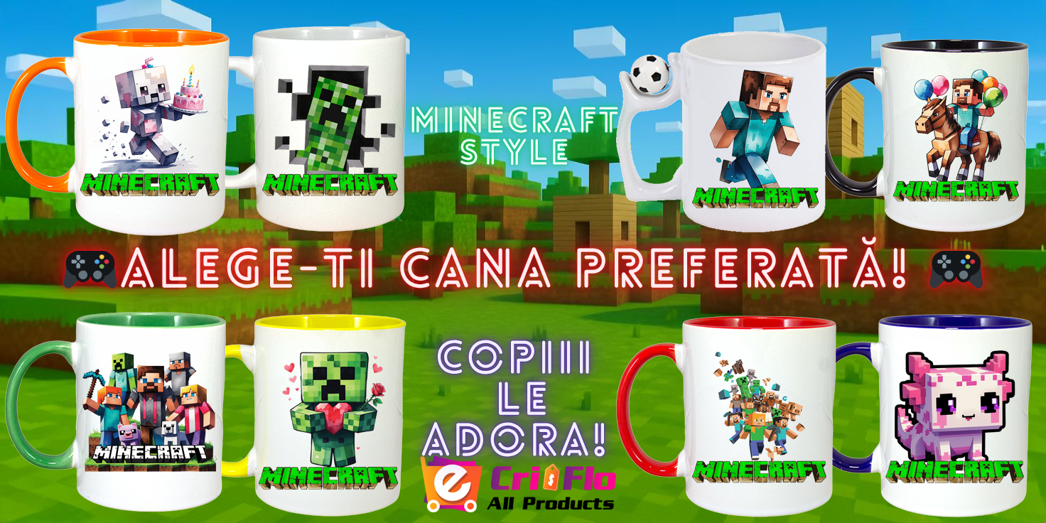 Super cani personalizate cu jocul Minecraft